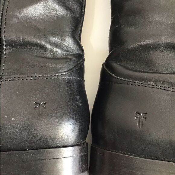 Frye Melissa Button 2 Black Leather Knee High Boots Riding Boots Size 7 - Picture 12 of 16